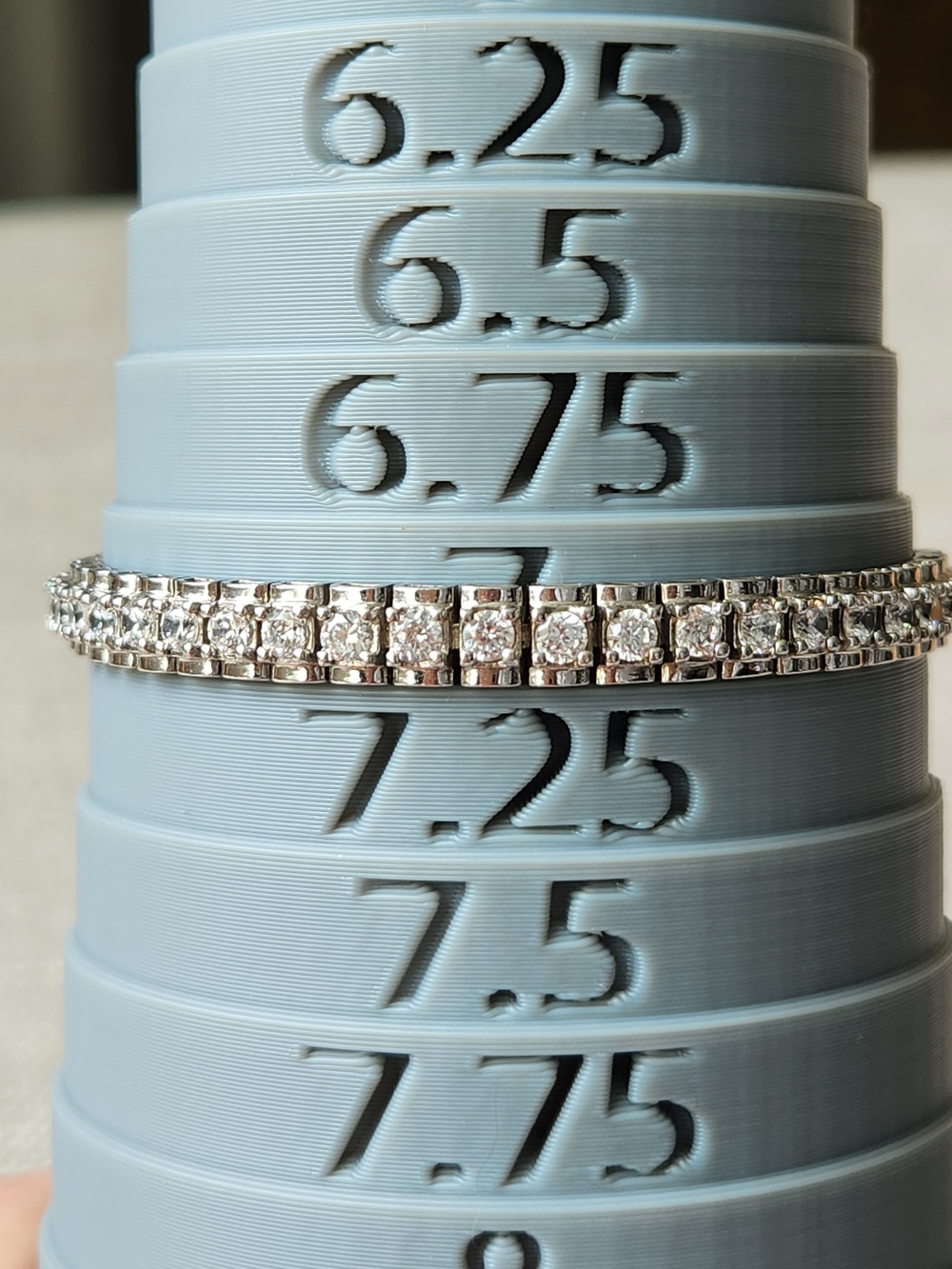 Artisan Vintage 925 Sterling Silver CZ Tennis Bracelet Simulated Diamond Size 7 - Picture 10 of 10